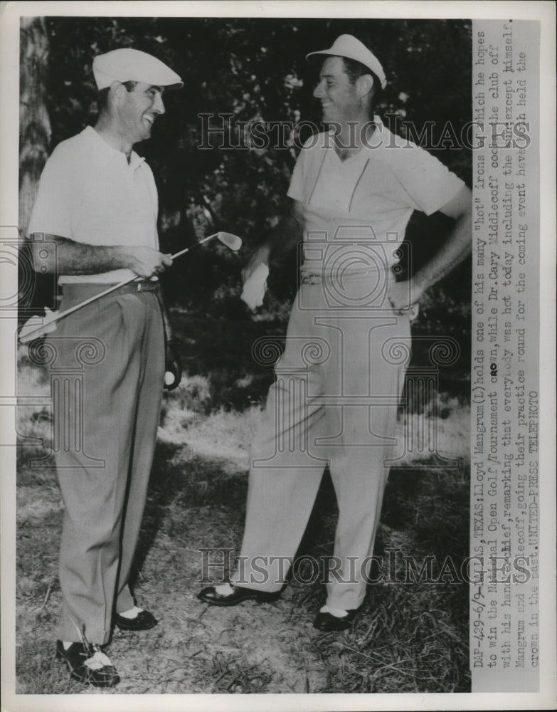 1962 Press Photo Golfers Lloyd Mangrum and Cary Middlecoff before National Open- Historic Images