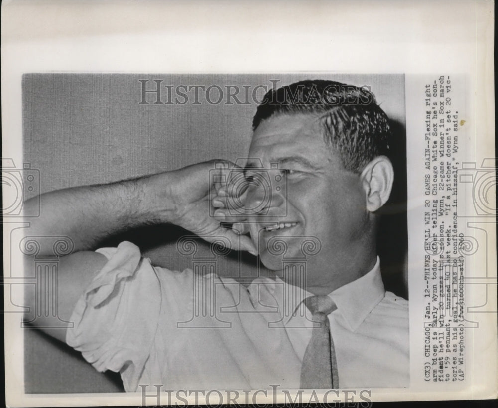 1960 Press Photo Chicago White Sox pitcher Early Wynn hopes to win 20 games- Historic Images