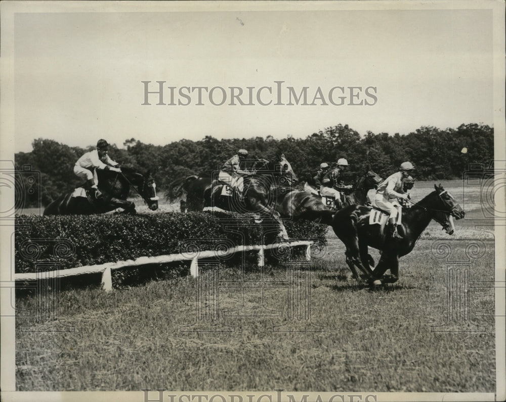 1932 Press Photo Start of Matinecock Steeplechase at the West Hills Race Course- Historic Images