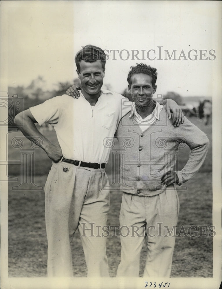 1934 Press Photo Golfers David Mitchell and Arthur Armstrong after their match- Historic Images