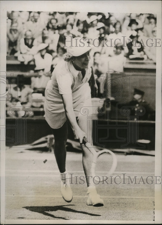 1937 Press Photo Tennis champion Alice Marble in action at Wimbledon - nes50431- Historic Images