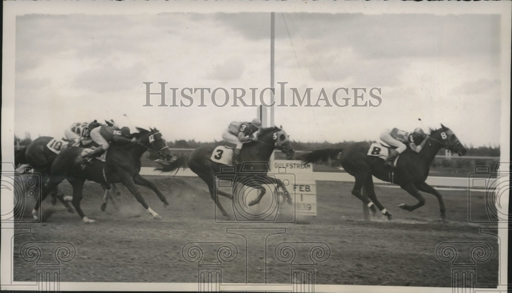 1939 Press Photo Shoulder Arms wins Inagural Handicap race at Gulfstream Park- Historic Images