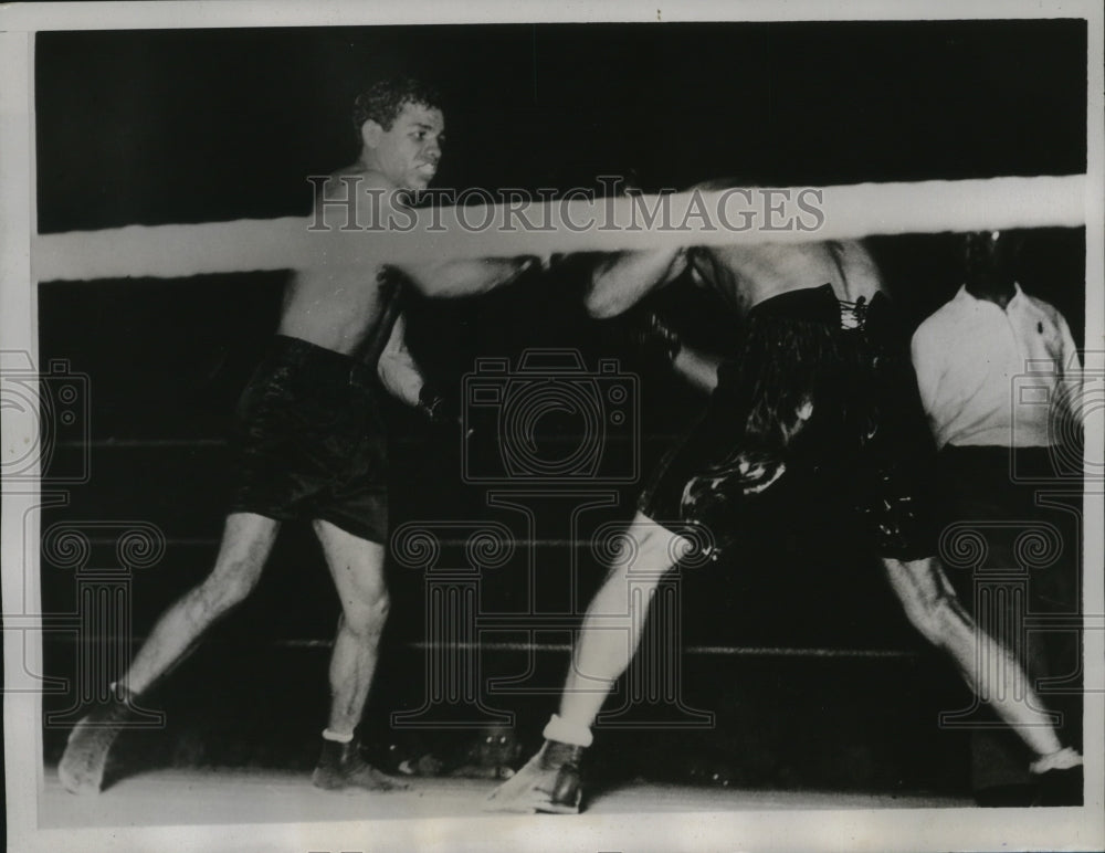 1934 Press Photo Boxer Tony Canzoneri beats Pete Nebo in Kansas City - nes51145- Historic Images