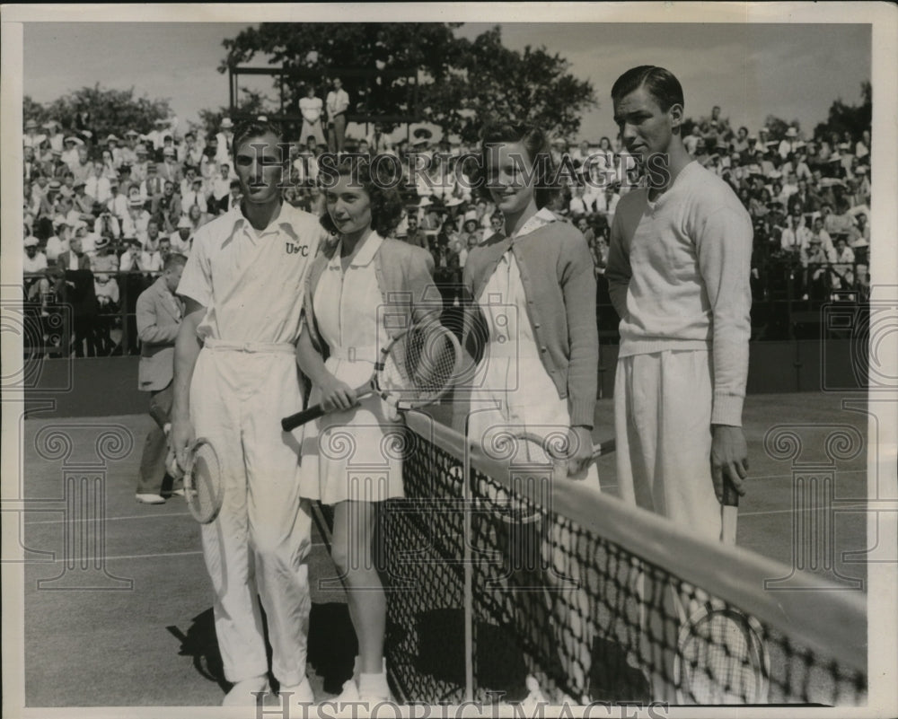 1939 Press Photo Murphy and Arnold win mixed doubles at Longwood Bowl Tennis- Historic Images