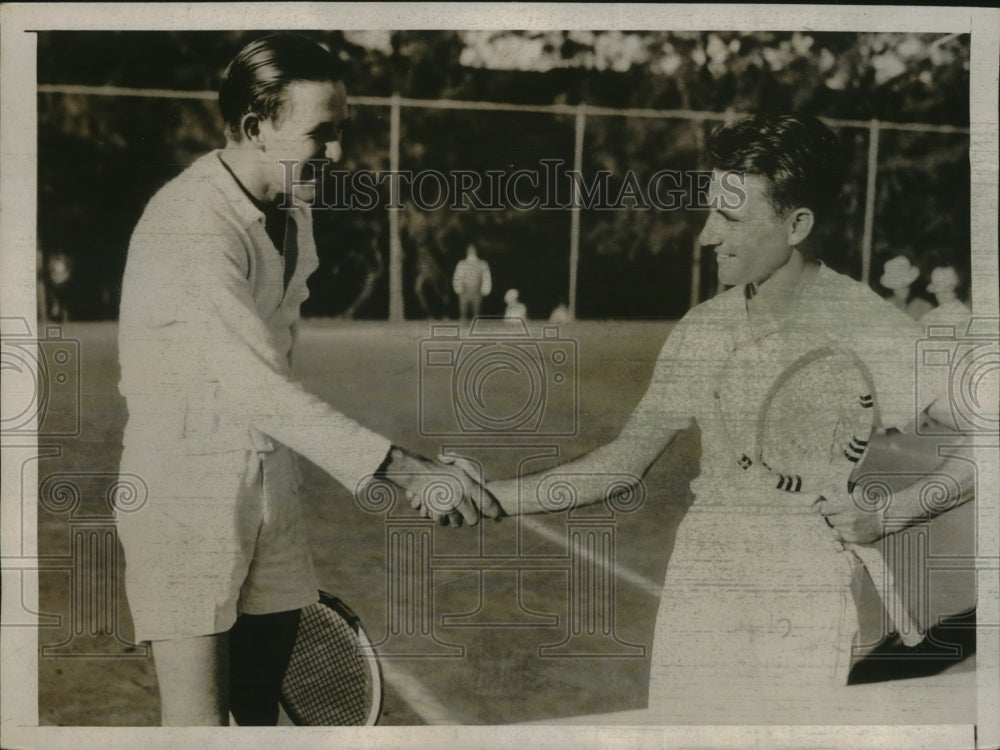 1936 Press Photo Arthur Hendrix beats Bitsy Grant at Miami Biltmore Tennis Open- Historic Images