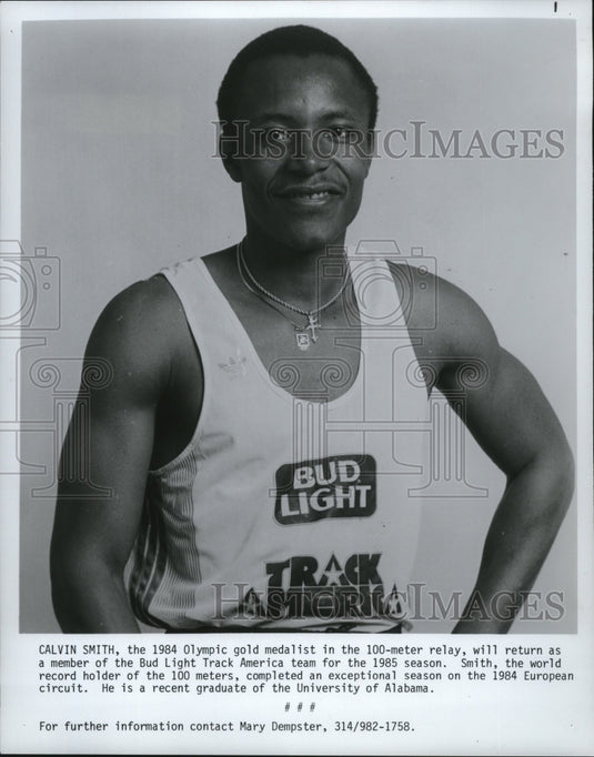 Press Photo Olympic Golf medalist Calvin Smith to run for Bud Light track team- Historic Images