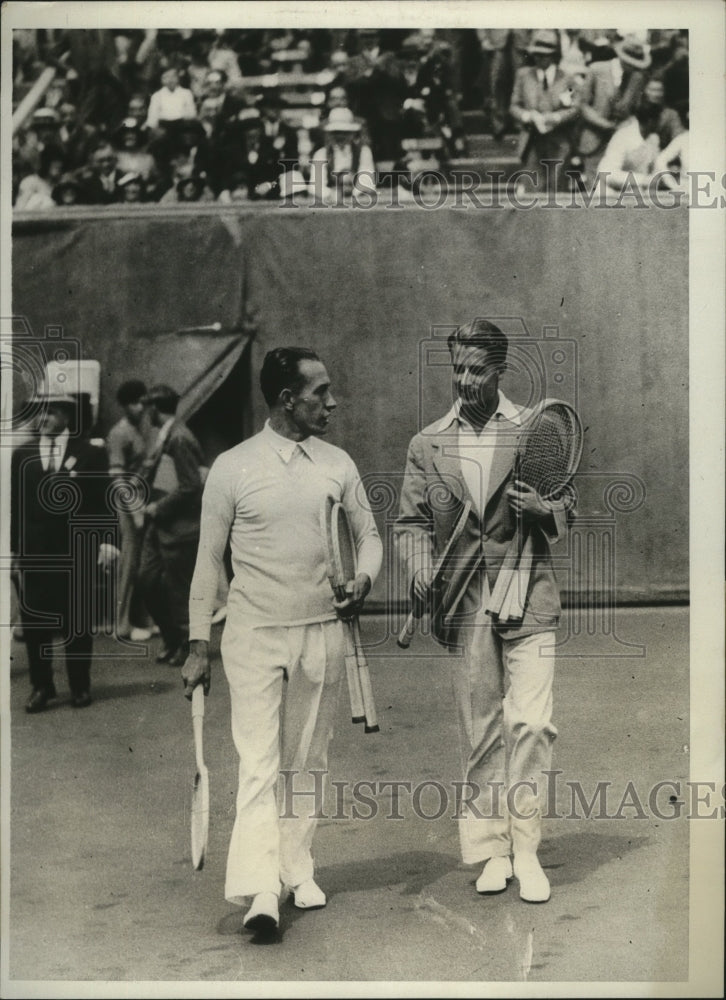 1931 Press Photo Henri Cochet and Bunny Austin before their Davis Cup match- Historic Images