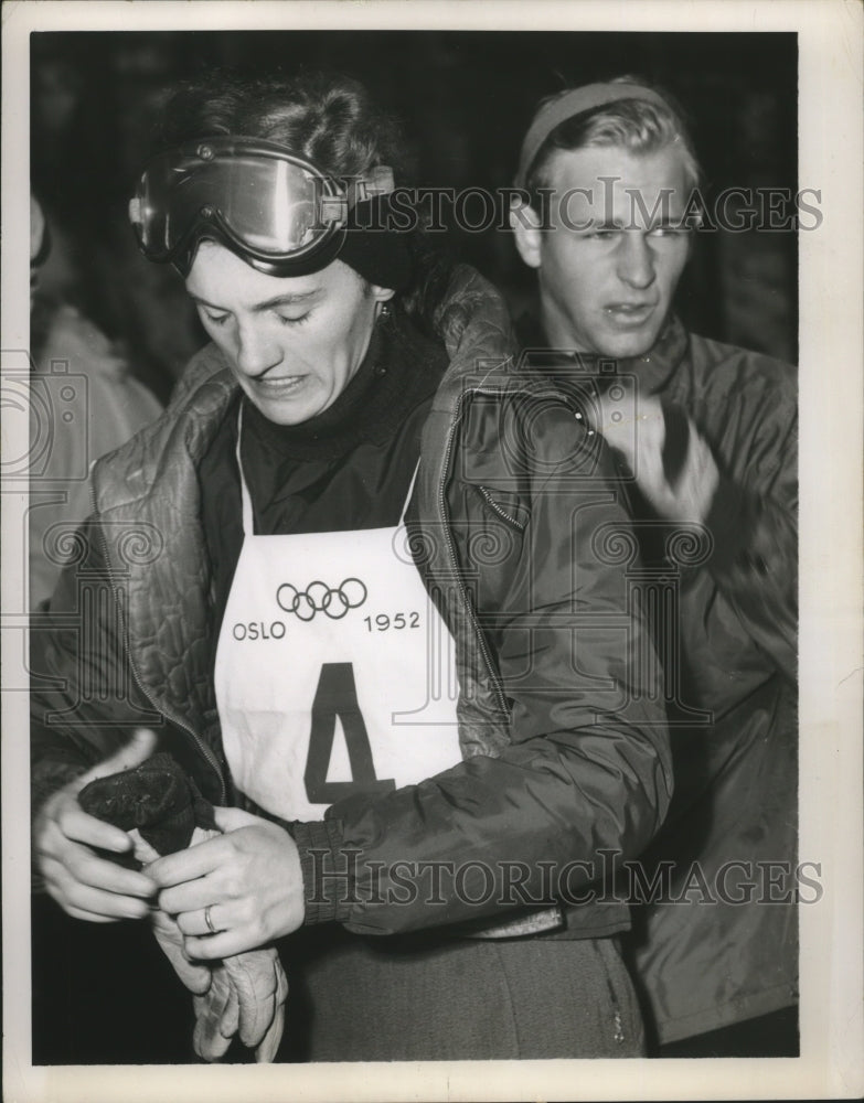 1952 Press Photo Olympic skier Andrea Mead Lawrence at Olympics in Oslo, Norway- Historic Images