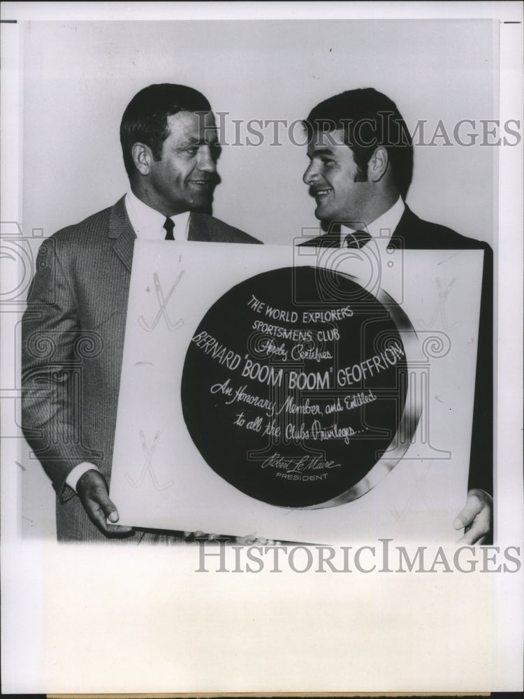 1968 Press Photo New York Rangers Boom-Boom Geoffrion with Rod Gilbert- Historic Images