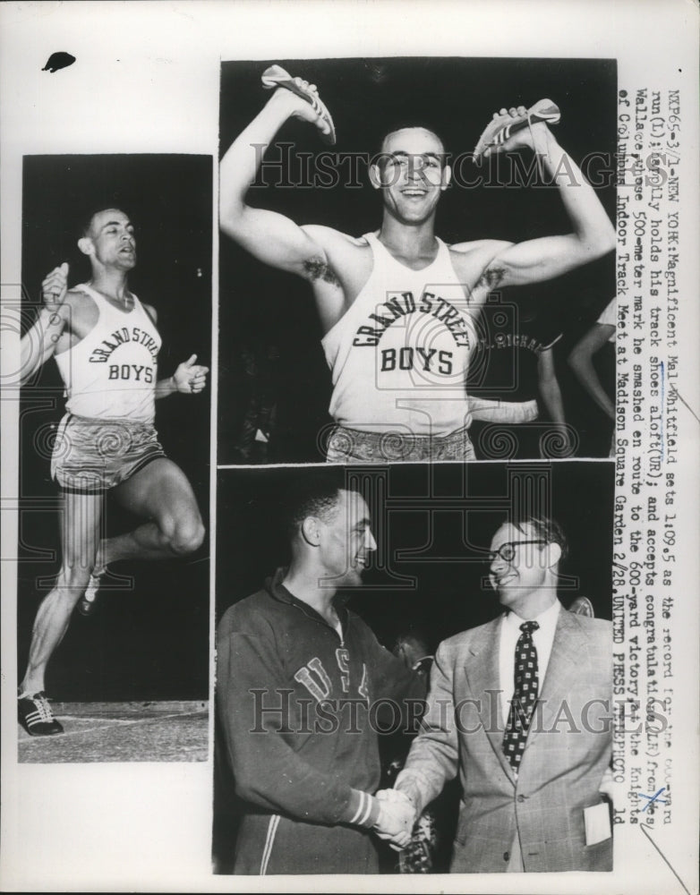 1953 Press Photo Mal Whitfield sets record for 800 yard run - nes52236- Historic Images