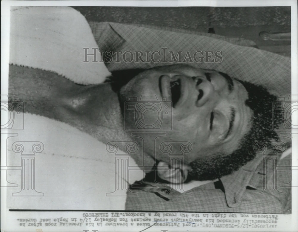 1962 Press Photo Floyd Patterson rests after defending title vs McNeeley- Historic Images