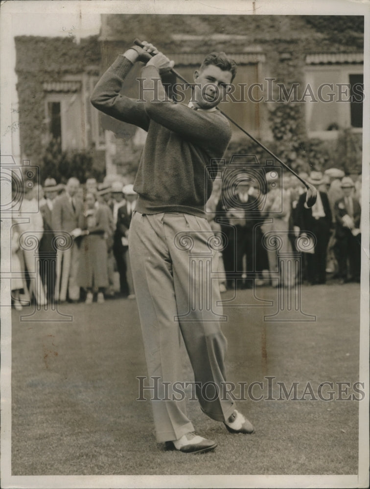 1936 Press Photo Golfer Henry Picard drives from tee during National Open- Historic Images