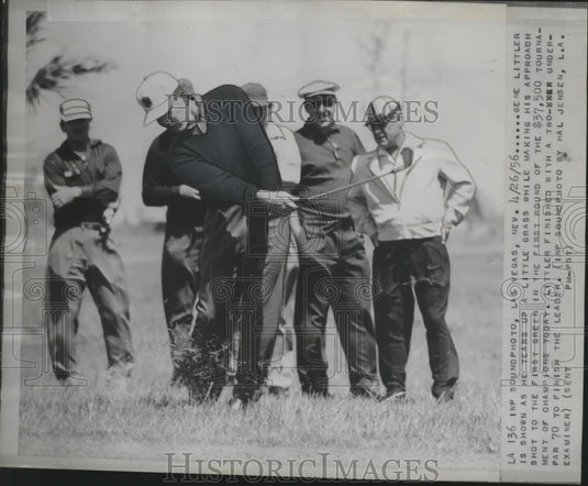 1956 Press Photo Golfer Gene Littler takes shot during Tournament of Champions- Historic Images