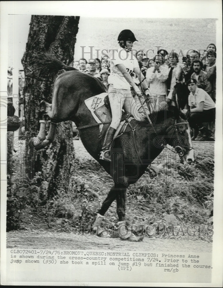 1976 Press Photo Princess Anne during cross-country event, Montreal Olympic- Historic Images