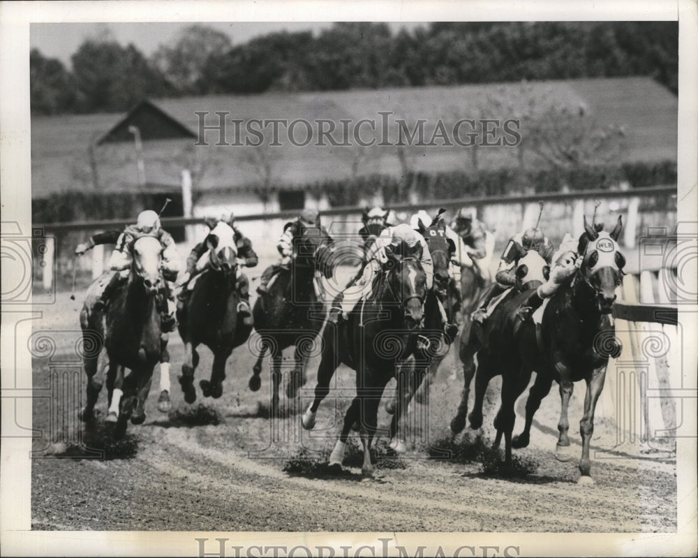 1944 Press Photo Noview wins 2nd race at Aqueduct Track - nes52830- Historic Images