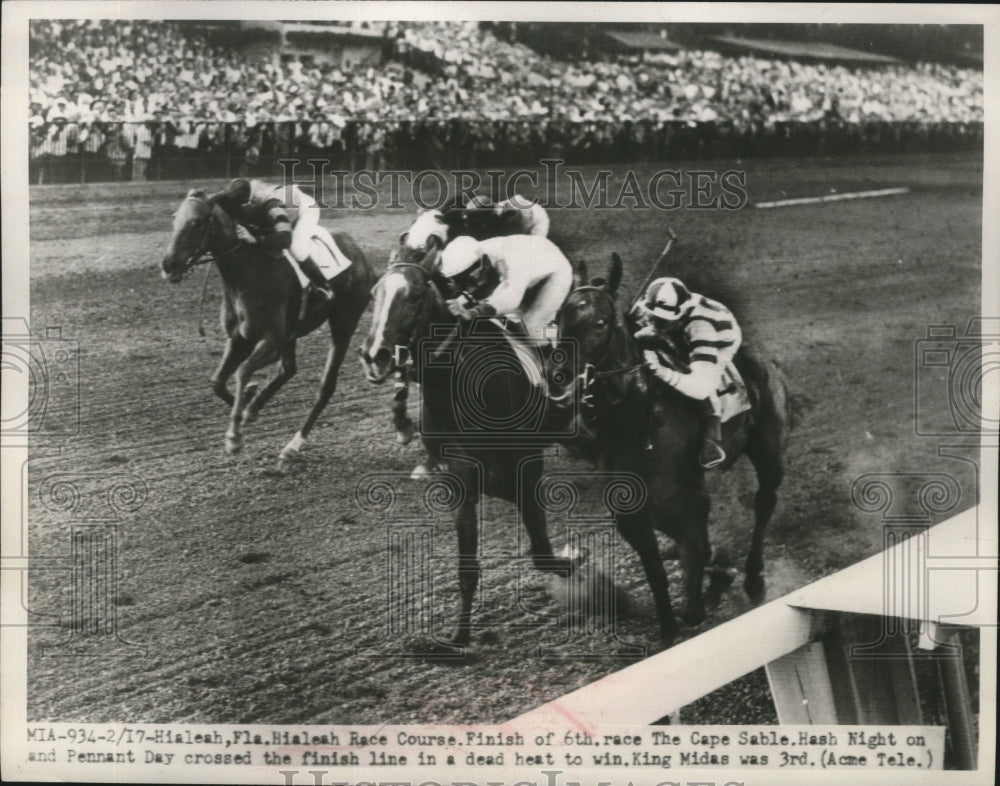 1948 Press Photo Hash Night and Pennant Day win The Cape Sable at Hialeah Park