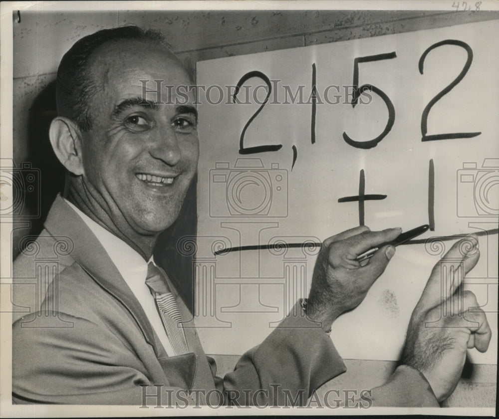 1949 Press Photo Former baseball player Luke Appling does some math - nes52955- Historic Images