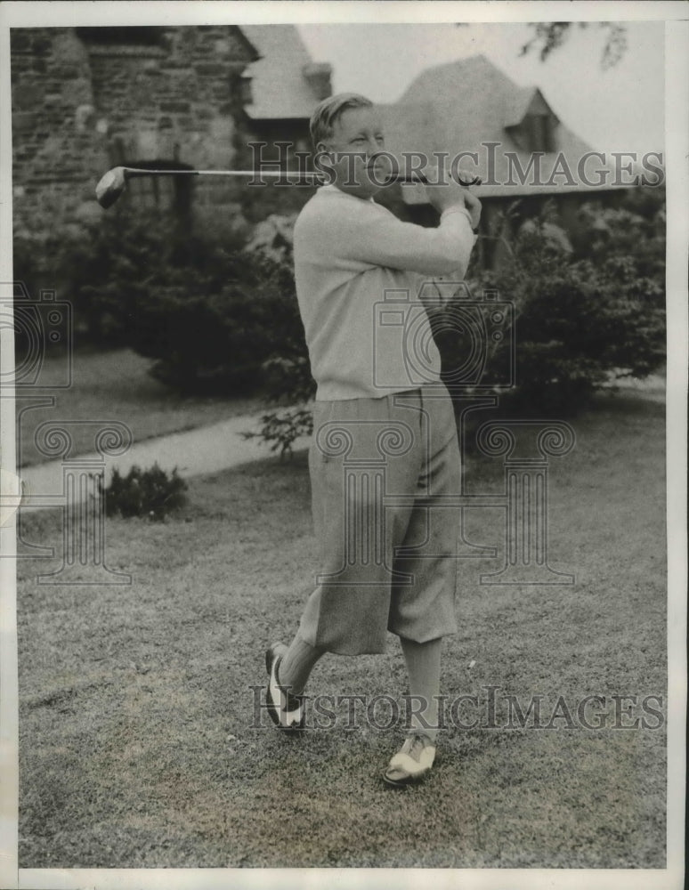 1933 Press Photo Willie Kline during first round of Metro Open Golf Championship- Historic Images