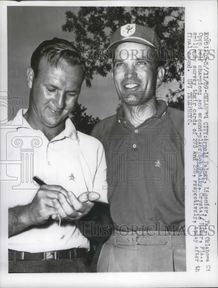 1959 Press Photo Arnold Palmer and Bob Goalby at Oklahoma City Open - nes53070- Historic Images