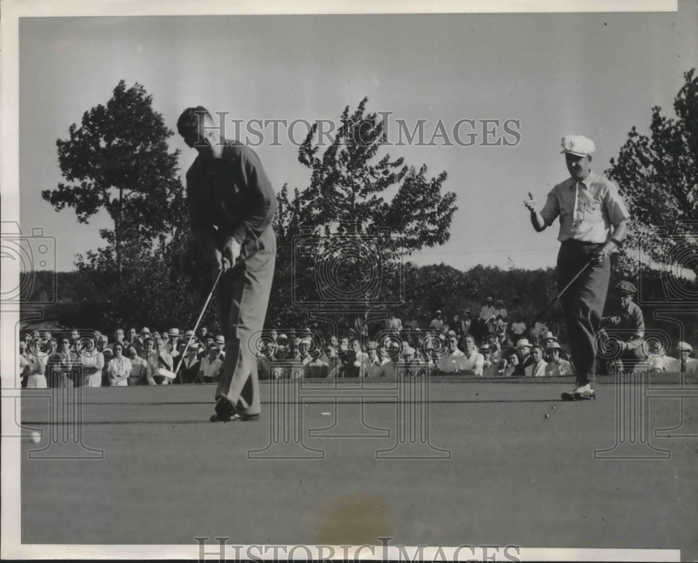 1936 Press Photo Marvin Bud Ward, Ray Billows at National Amateur golf Chicago- Historic Images