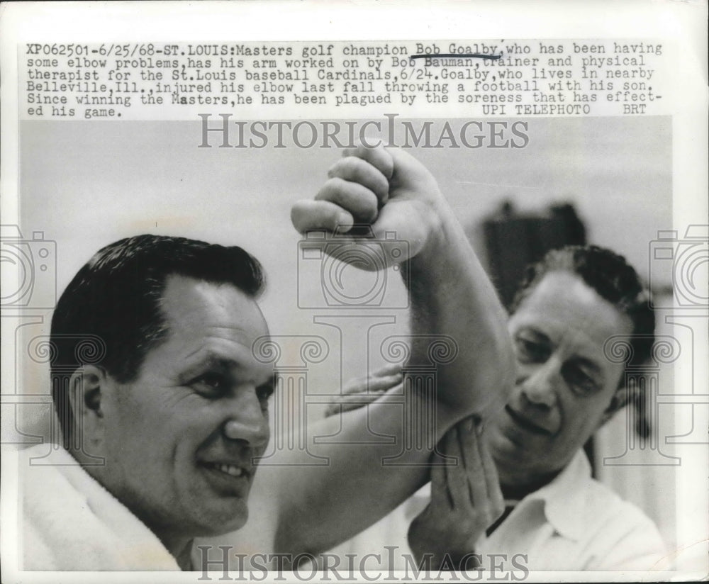 1968 Press Photo Masters champ Bob Goalby, trainer Bob Beauman at St Louis- Historic Images