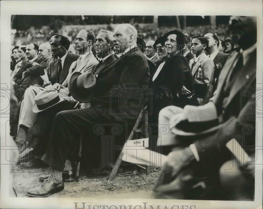 1933 Press Photo President's son James Roosevelt at Carnera vs Paolino bout- Historic Images