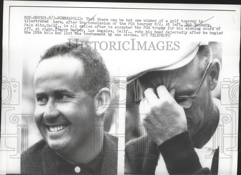 1958 Press Photo Bob Rosburg at PGA tournament at Minneapolis MN - nes53299- Historic Images