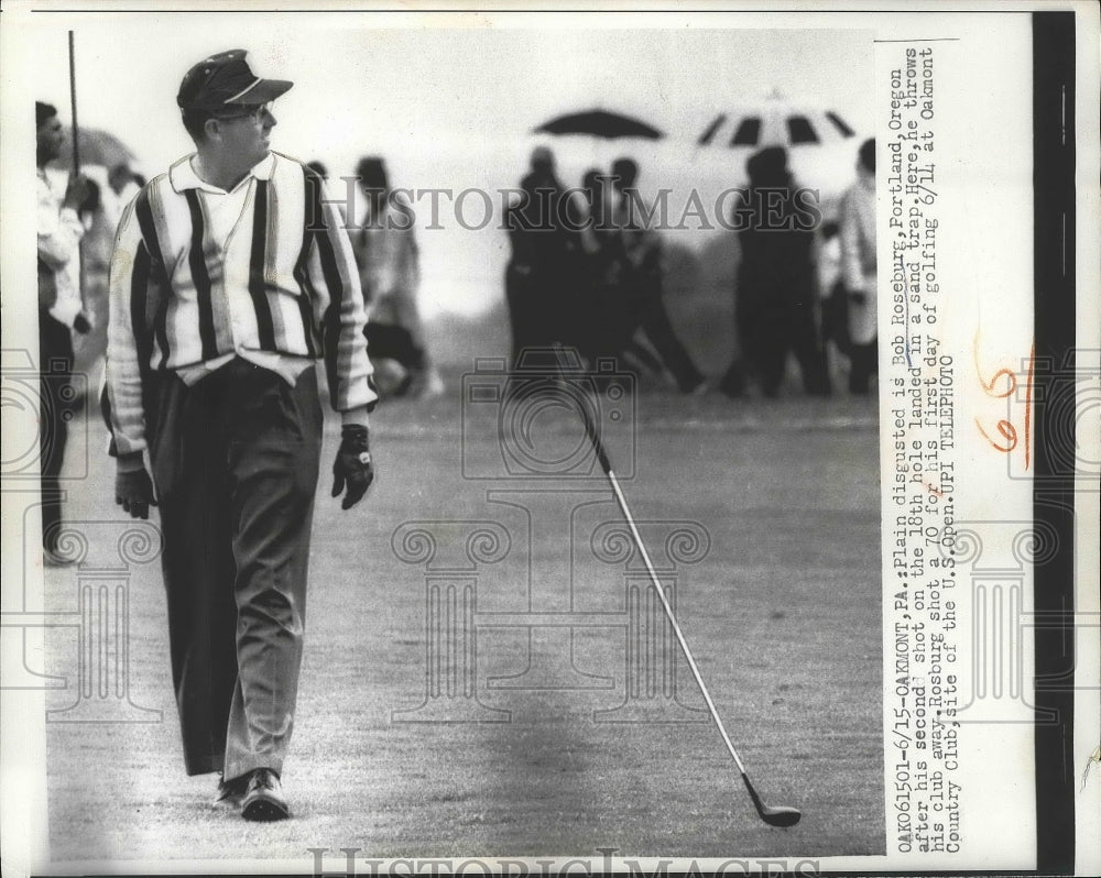 1962 Press Photo Bob Rosburg at US Open at Oakmont club in Pennsylvania- Historic Images