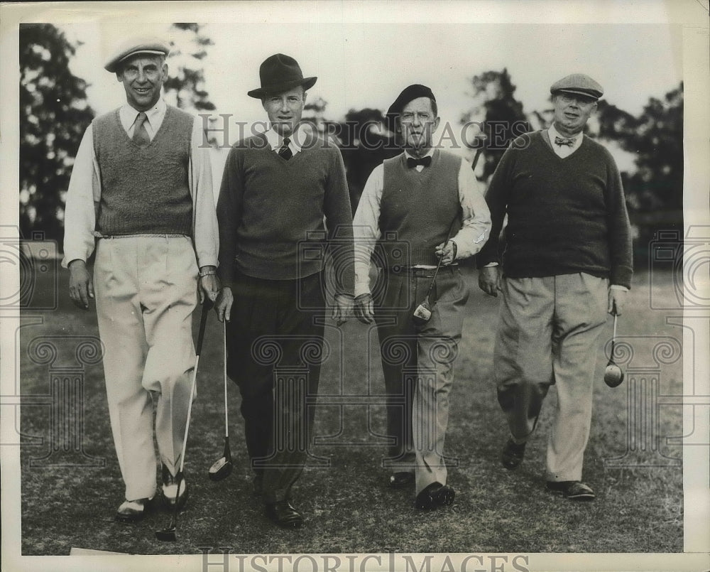 1939 Press Photo Clifford Sloan, HF Lesh, FC Robertson, GT Dunlap Jr golf in NC- Historic Images