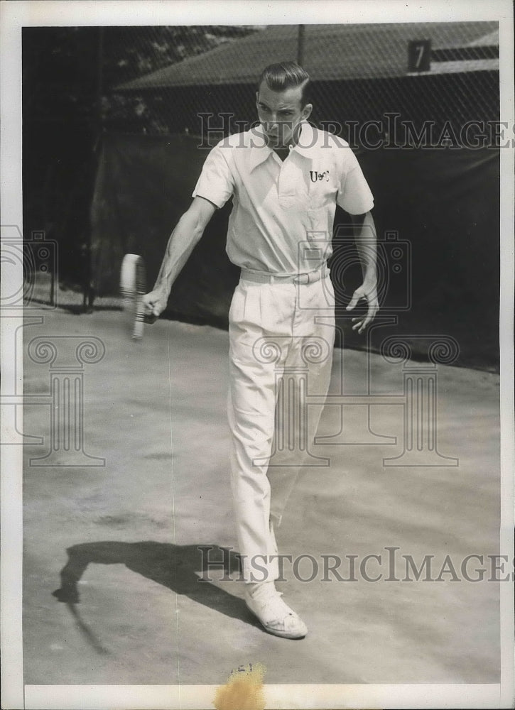 1938 Press Photo U of Chicago tennis Chester Murphy vs Russell Bobbitt in PA- Historic Images