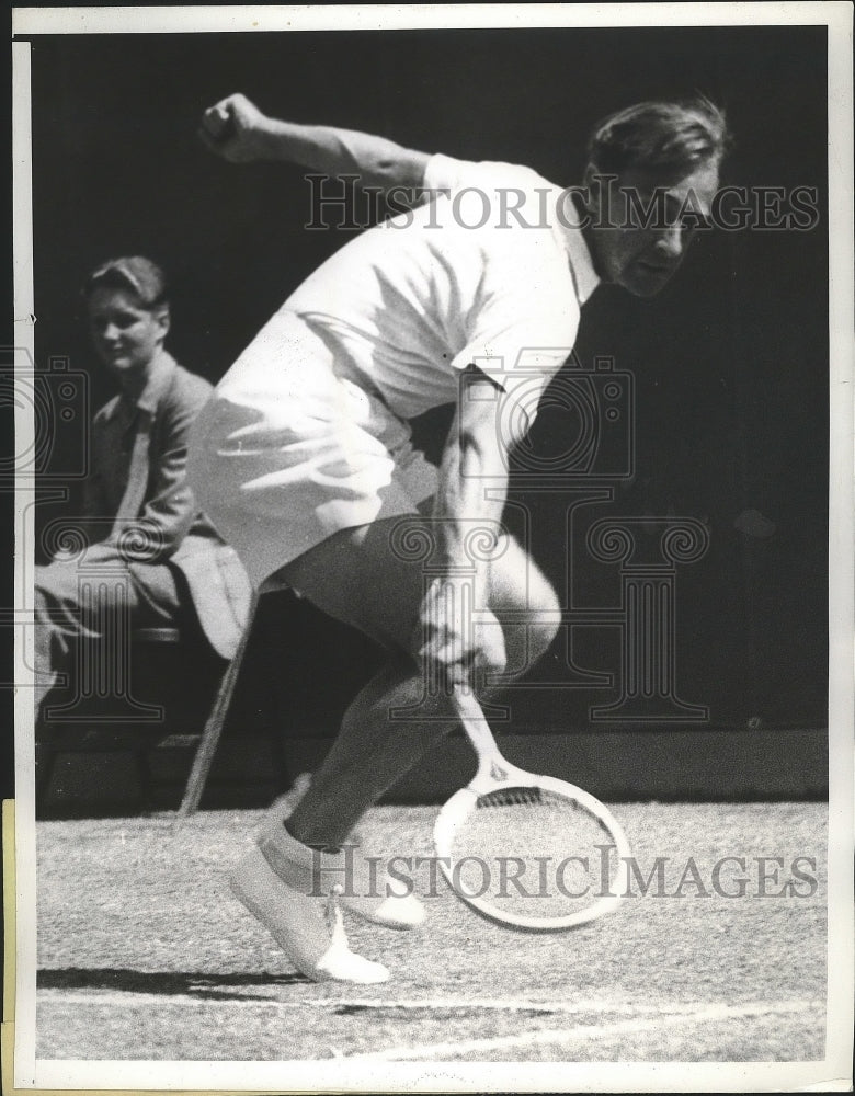 1939 Press Photo Adrian Quist vs Amado Sanchez at Davis Cup tennis in CA- Historic Images