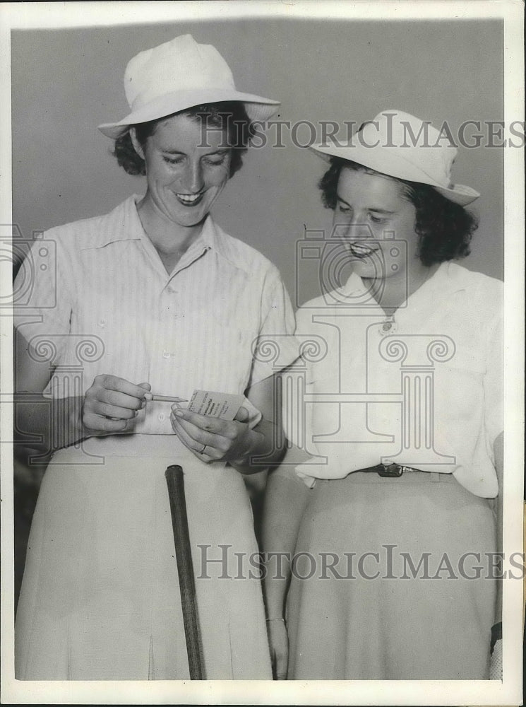 1942 Press Photo Dorothy Kirby, Georgia Tainter 42nd Women&#39;s Western Golf in ILL- Historic Images