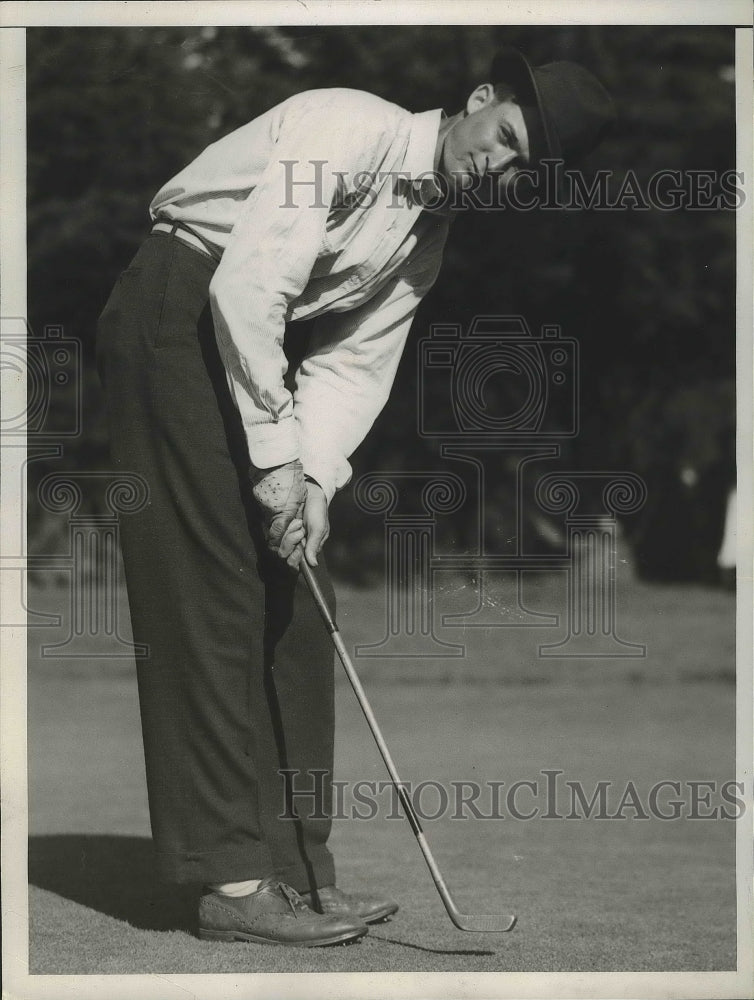 1937 Press Photo Claude L Rippy at National Public Links golf in San Francisco- Historic Images