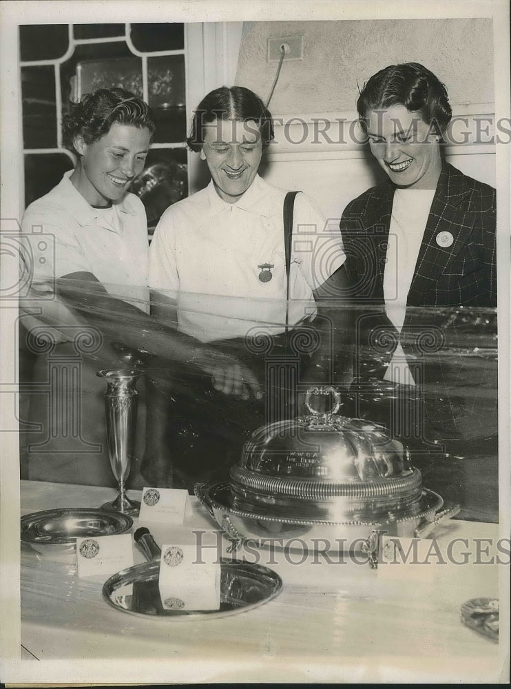 1938 Press Photo Women&#39;s Western golf Marion Miley, Opal Hill, Beatrice Barrett- Historic Images