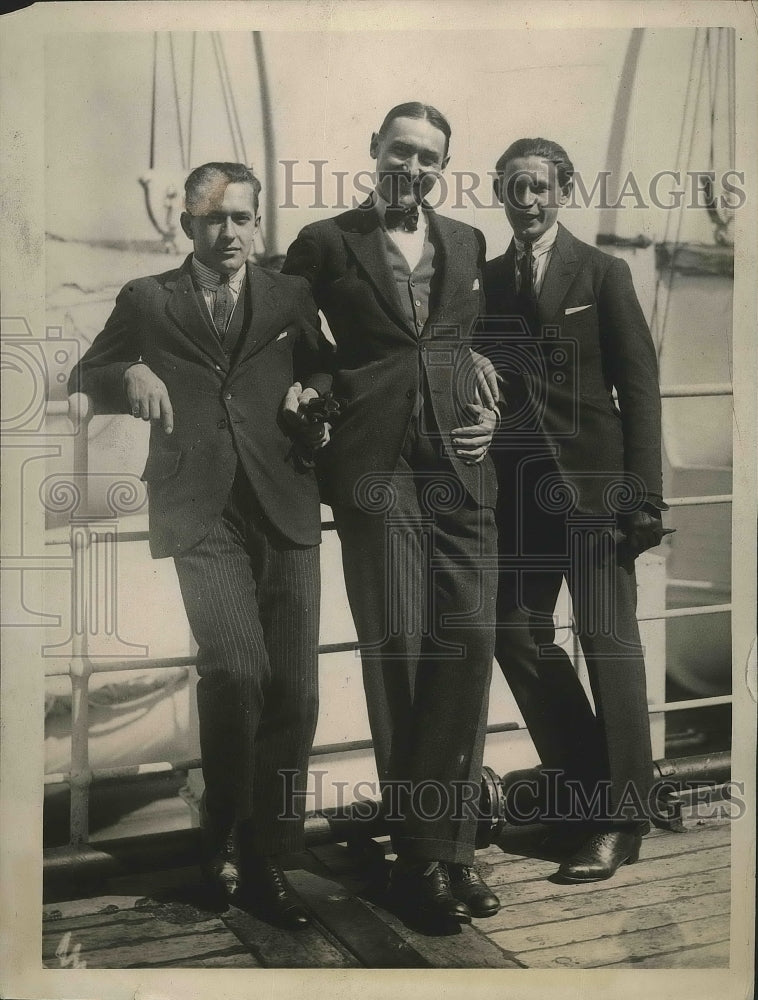 1922 Press Photo Henri Cochet, Angre Cobert, Jean Borotra French tennis players- Historic Images