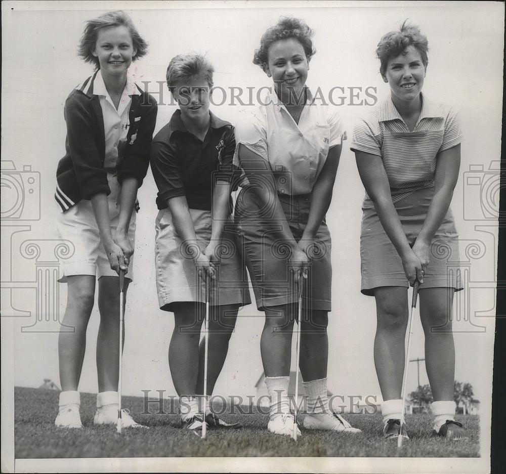 1957 Press Photo National Collegiate Women&#39;s golf Jean Ashley, Cynthia Sawyer- Historic Images