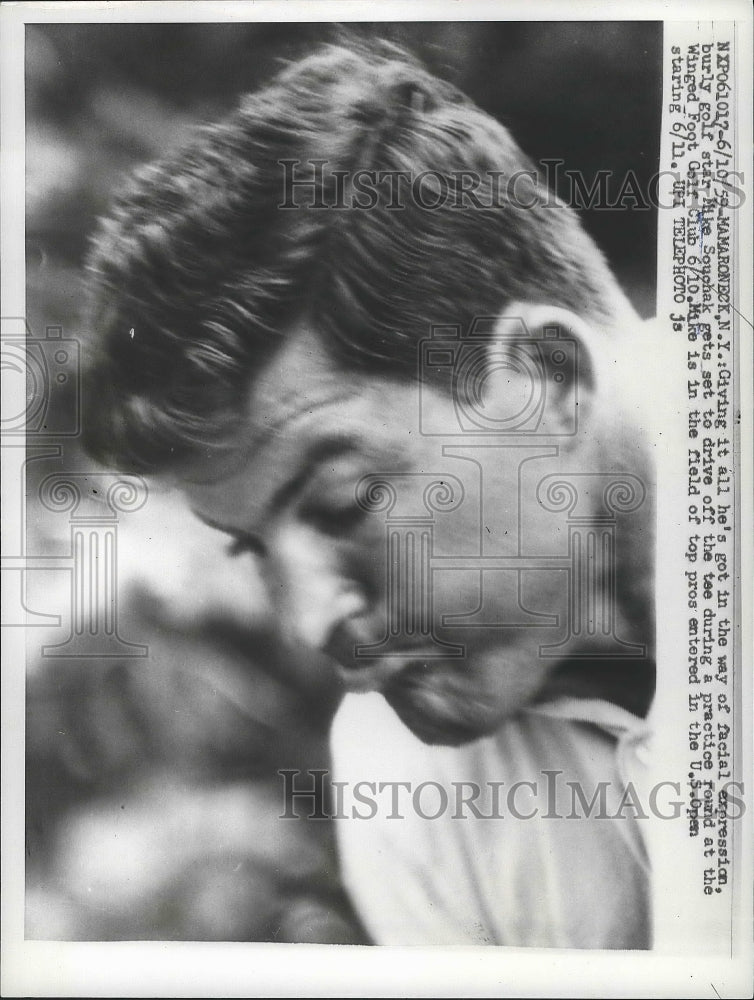 1959 Press Photo Mike Souchak practice at US Open at Winged Foot club NY- Historic Images