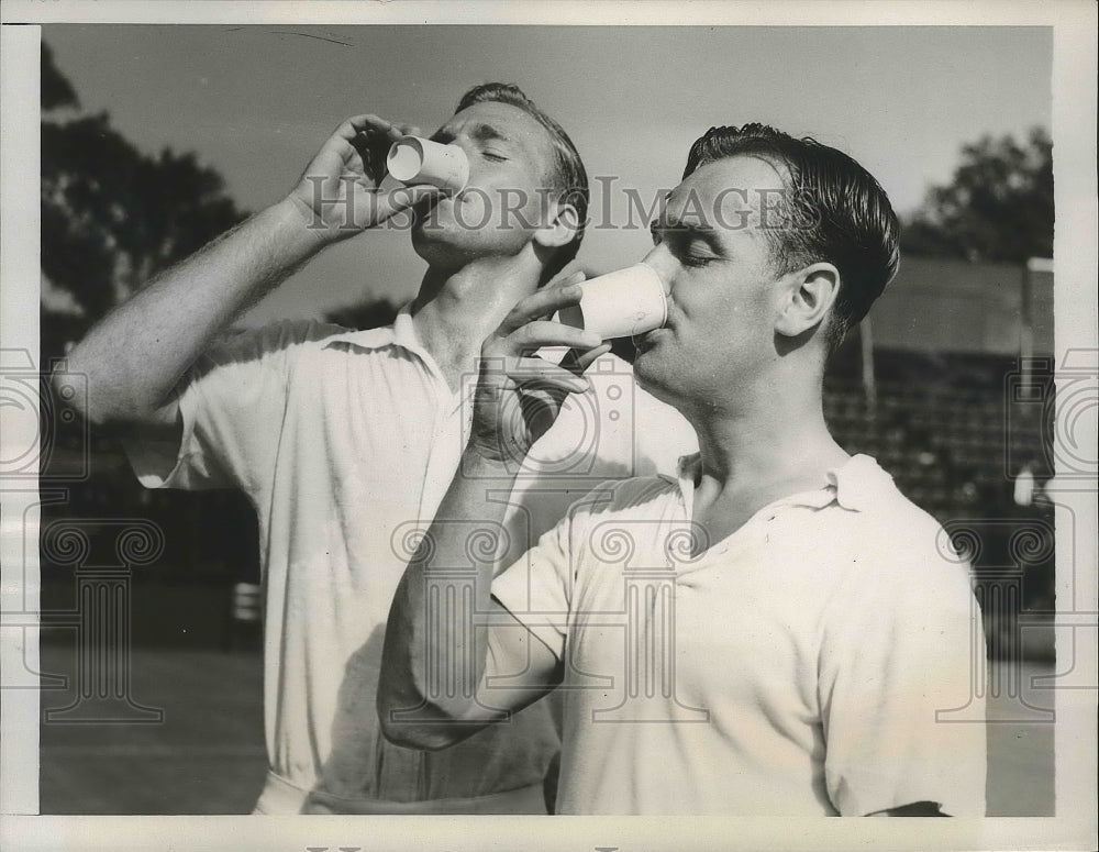 1938 Press Photo Adrian Quist, Georg Von Metaxa Chestnut Hill MA tennis- Historic Images