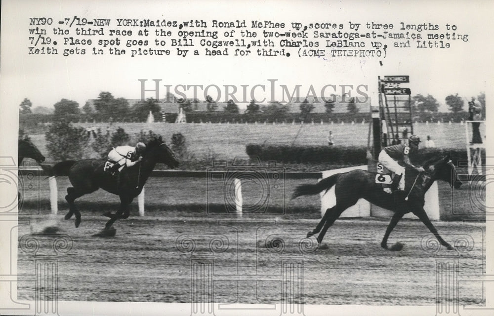 1948 Press Photo Ron McPhee on Maidezwins vs Bill Cogwell, Little Keith in NY- Historic Images