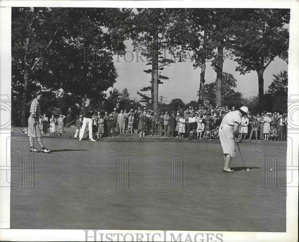 1941 Press Photo Estelle Lawson Page, Betty Hicks National golf Brookline MA- Historic Images