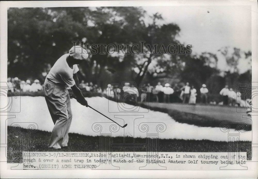 1951 Press Photo Joe Magiardi in National Amateur golf at Bethlehem PA- Historic Images