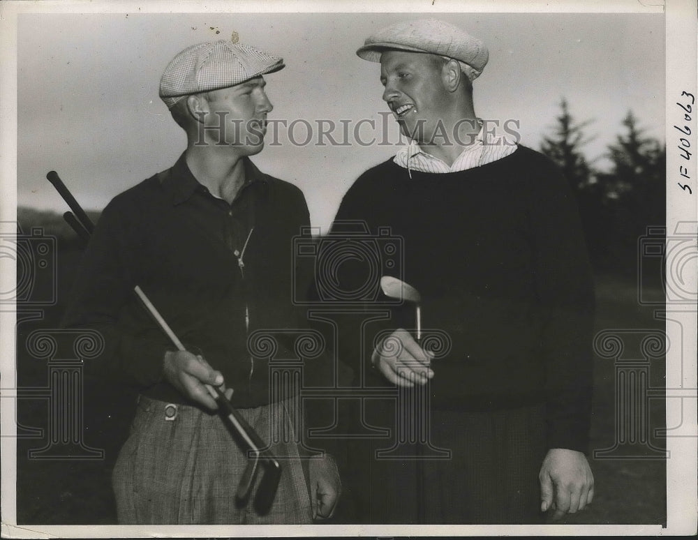 1937 Press Photo Don Erickson, Andrew Szweoko National Public Links golf in CA- Historic Images