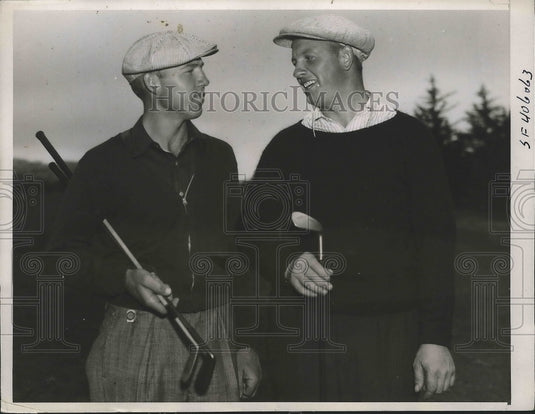 1937 Press Photo Don Erickson, Andrew Szweoko National Public Links golf in CA- Historic Images