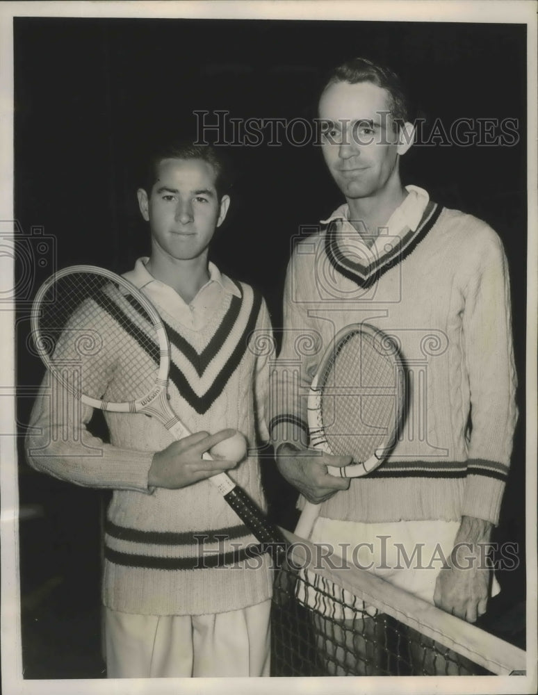 1940 Press Photo Bobby Riggs, SE Davenport for semi final tennis match- Historic Images