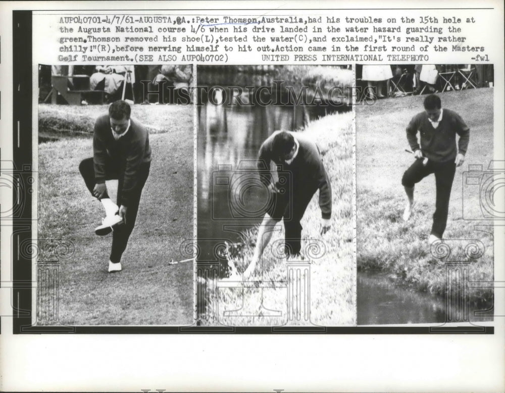 1961 Press Photo Peter Thomson at Augusta National course in Georgia - nes54161- Historic Images