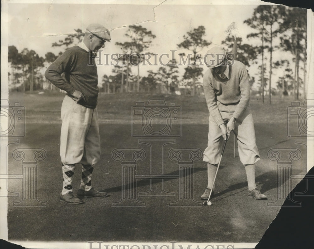 1931 Press Photo John Coolidge son of ex President &amp; CT Gov Truebull golfing- Historic Images