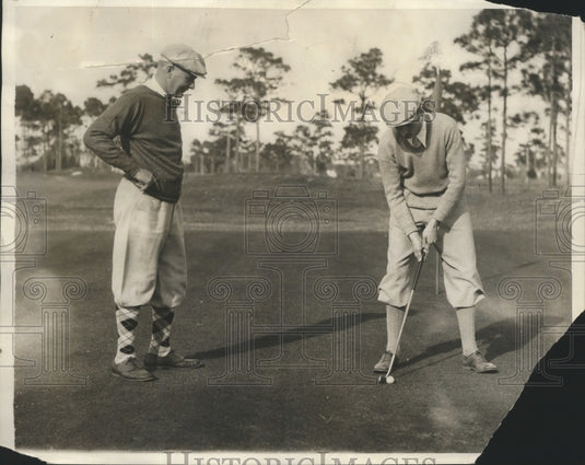 1931 Press Photo John Coolidge son of ex President & CT Gov Truebull golfing- Historic Images