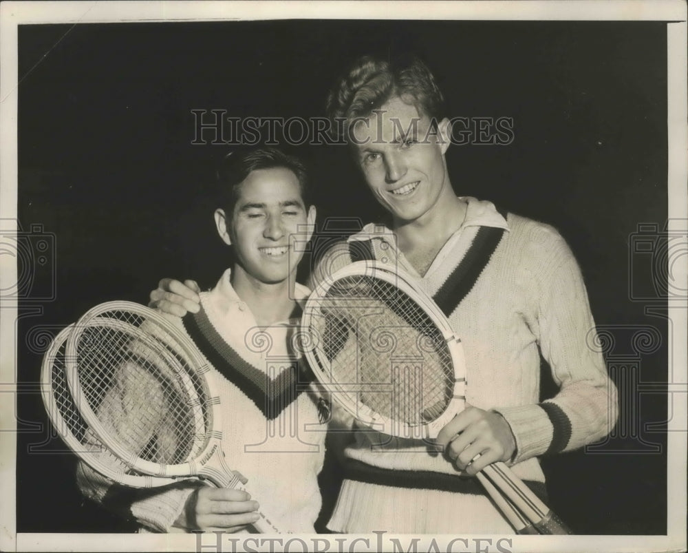 1940 Press Photo Bobby Riggs, Frank Froehling at All Chicaago tennis semi finals- Historic Images