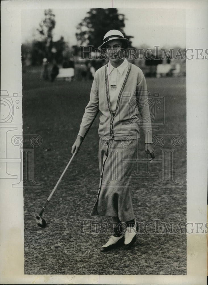 1935 Press Photo Frances Whitten at Women's North & South golf in Pinehurst NC- Historic Images