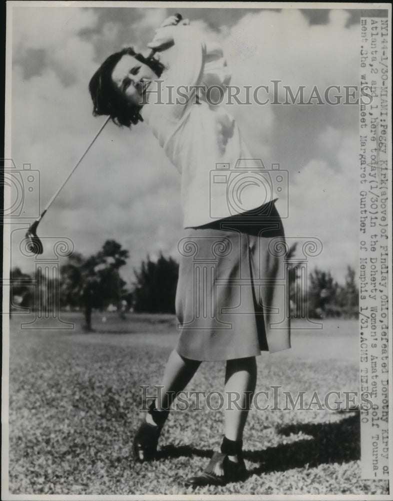 1947 Press Photo Miami Peggy Kirk of Ohio in Women&#39;s Amateur golf tourney- Historic Images